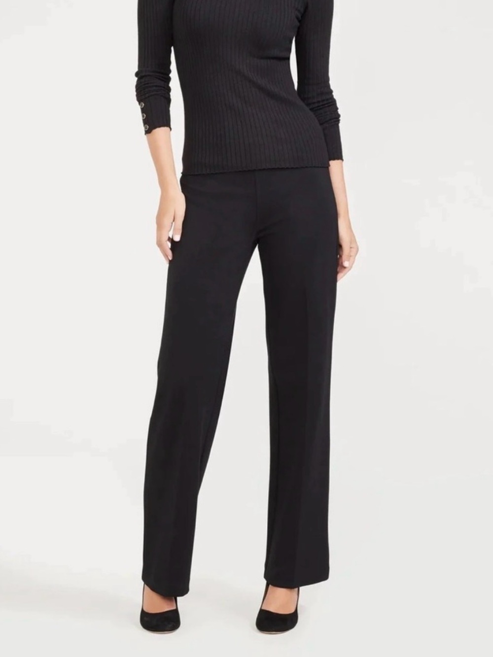 J. McLaughlin Carter Black Ponte Flare Business Casual Pants Size 12